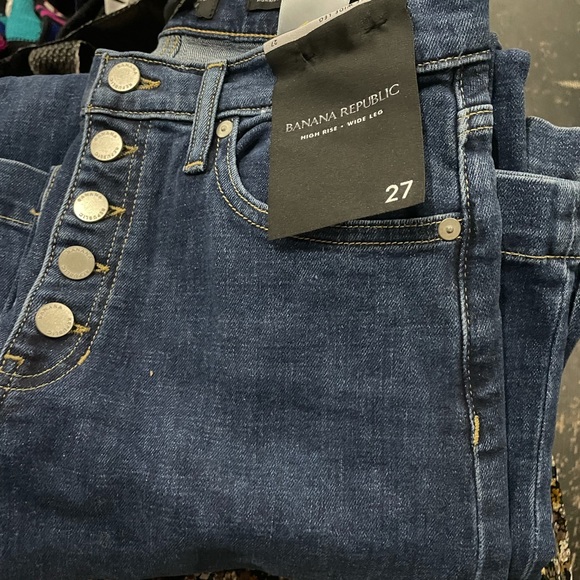 NWT BANANA REPUBLIC High Rise Wide Leg Button Fly - Picture 6 of 7